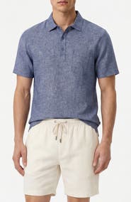 Onia Josh Linen & Cotton Blend Popover Shirt