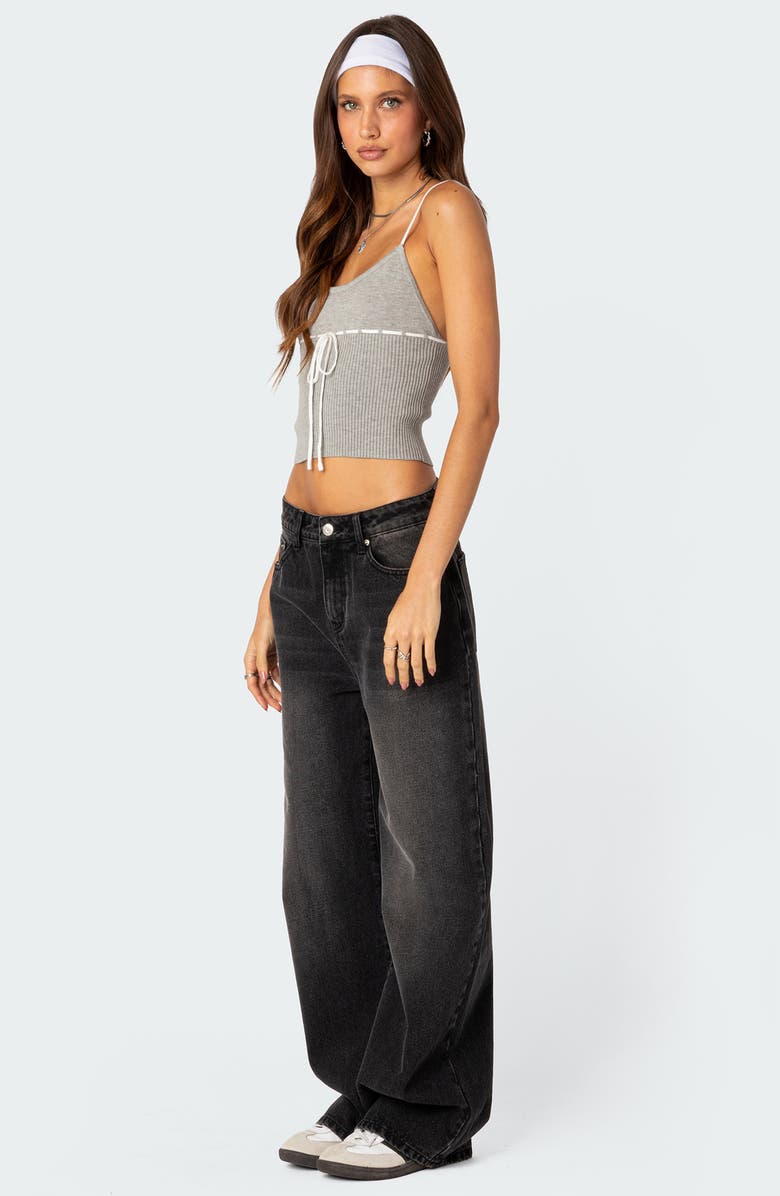 EDIKTED Emily Rib Crop Camisole, Alternate, color, Gray-Melange