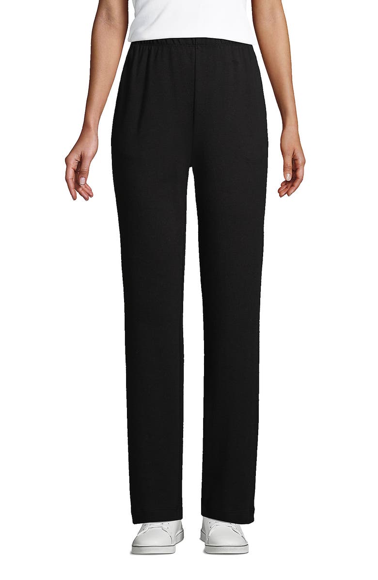 Lands' End Sport Knit High Rise Pants, Main, color, Black