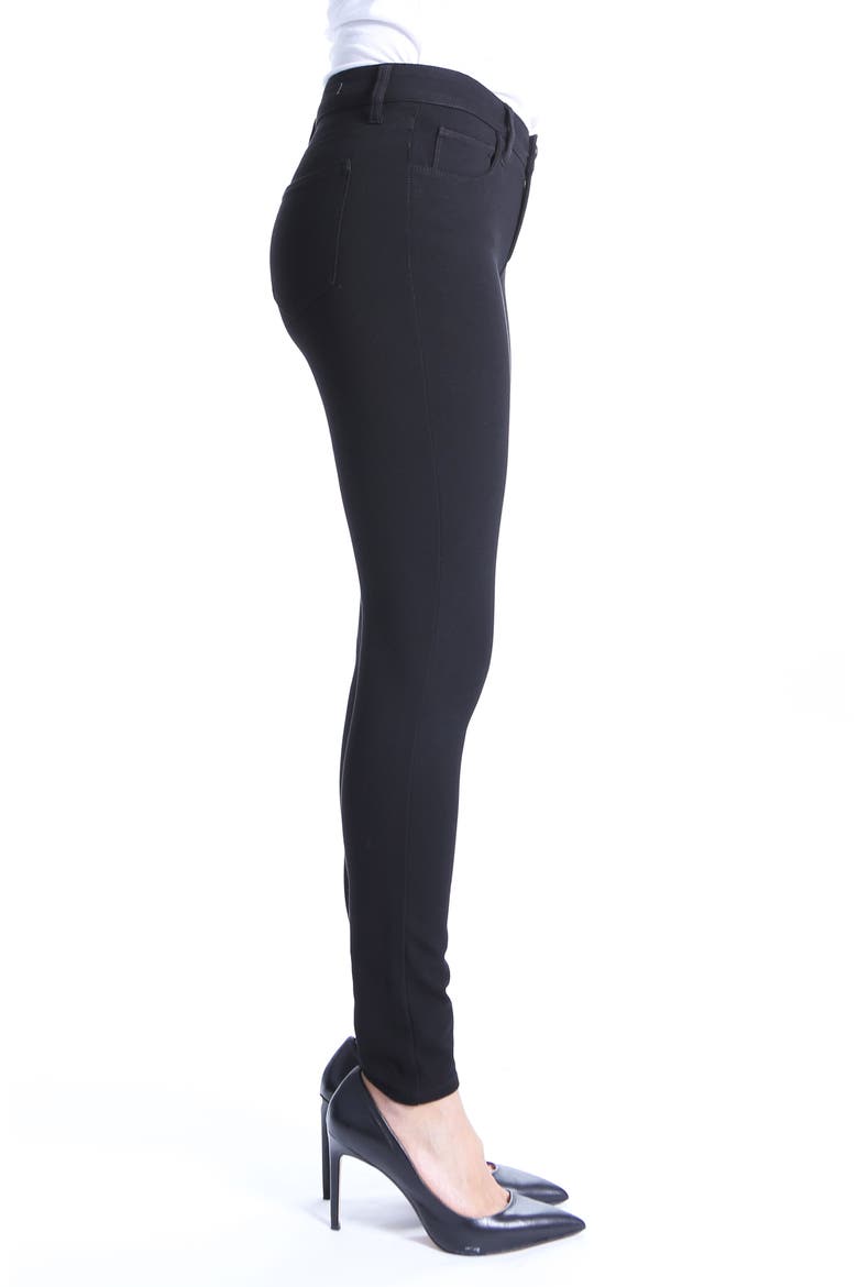 'Mia' Stretch Knit Five-Pocket Skinny Pants, Alternate, color, BLACK JM