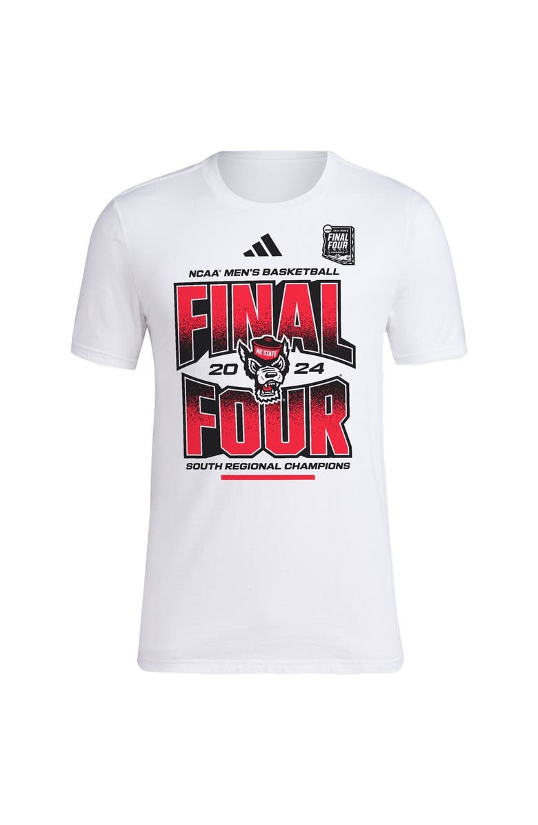 adidas Unisex adidas  White NC State Wolfpack 2024 NCAA Men's Basketball Tournament March Madness Final Four Locker Room T-Shirt, Alternate, color, 