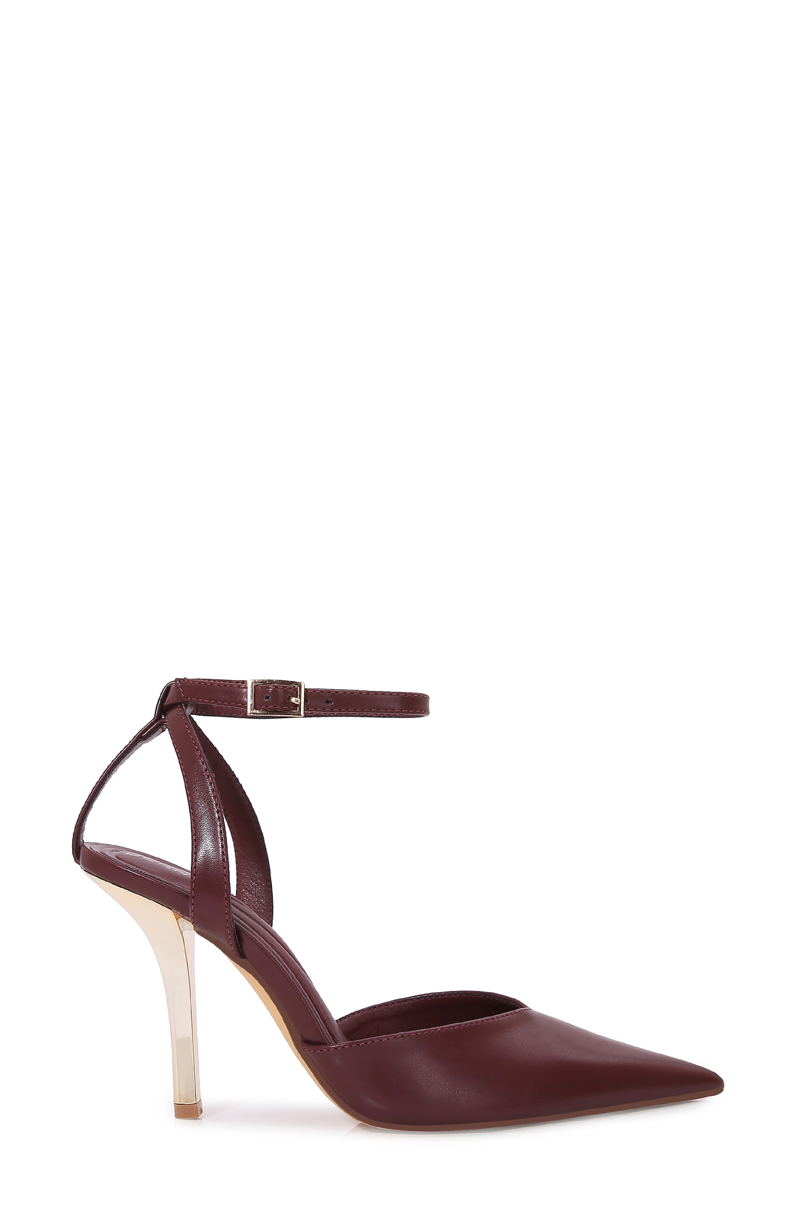 Clarissa Faux Leather D'Orsay Pump, Alternate, color, WINE