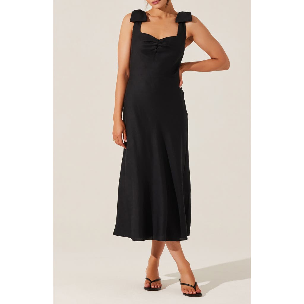 Astr The Label Kateleya Bow Strap Dress In Black