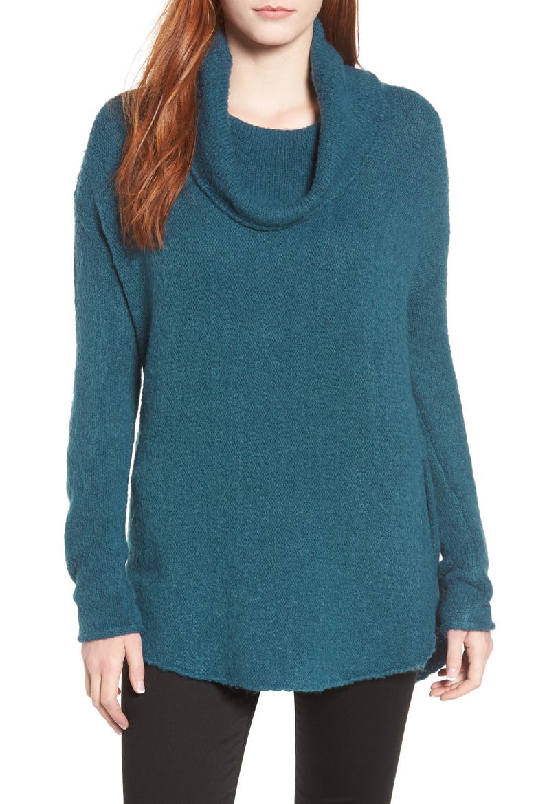 Tunic Sweater, Main, color, TEAL CORAL