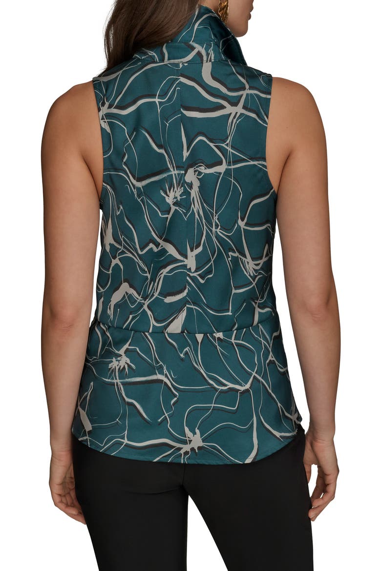 Floral Faux Wrap Sleeveless Top, Alternate, color, HUDSON MULTI