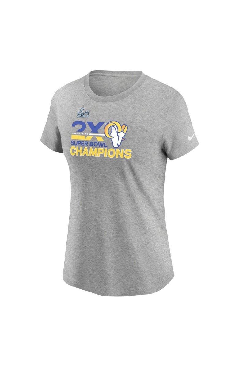 Nike Women's Nike Heathered Gray Los Angeles Rams 2-Time Super Bowl Champions T-Shirt, Alternate, color,