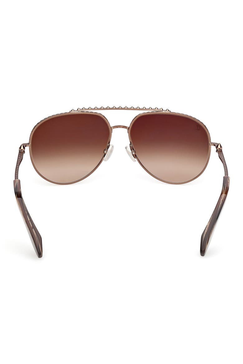 61mm Pilot Sunglasses, Alternate, color, SHINY BROWN / ZEISS BROWN GRADIENT WITH RED AR