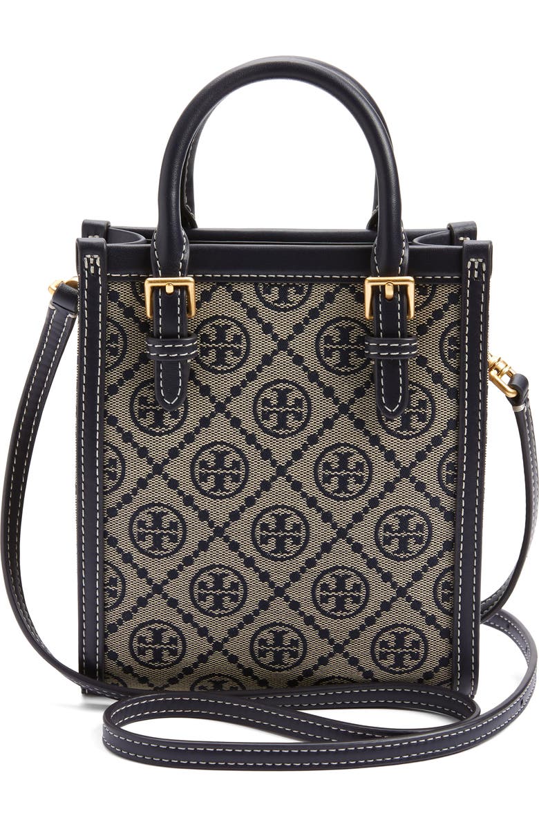 Tory Burch T Monogram Jacquard Mini Tote, Alternate, color, Tory Navy