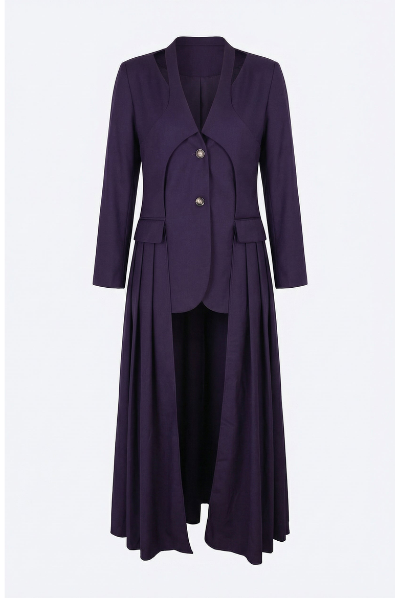 Tailored Longline Blazer Coat, Alternate, color, Deep Purple