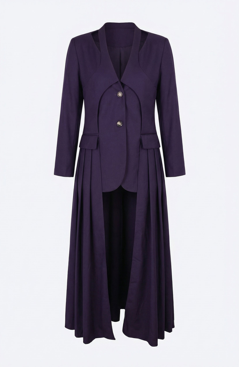 Modenaire Tailored Longline Blazer Coat, Alternate, color, Deep Purple