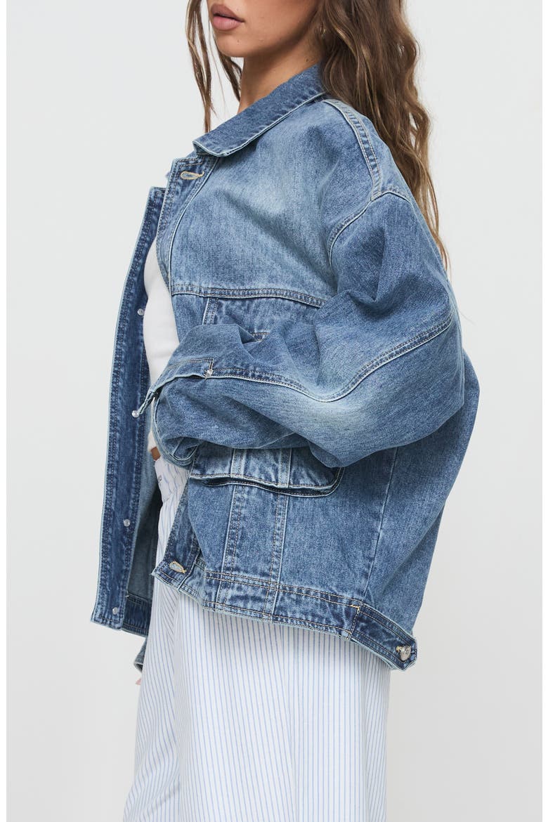 Kier Oversize Denim Jacket, Alternate, color, BLUE