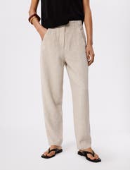 Whistles Linen Barrel Leg Trouser