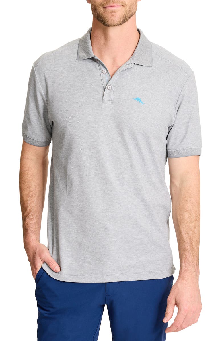 Tommy Bahama Emfielder Icon Solid IslandZone<sup>®</sup> Polo, Main, color, Storm Gray Heather