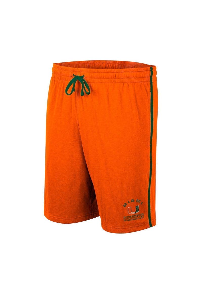 Men's Colosseum Orange Miami Hurricanes Thunder Slub Shorts, Alternate, color, Orange