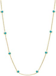 BY ADINA EDEN Turquoise Diamond By The Yard Necklace