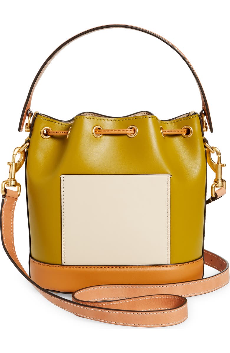 Tory Burch Colorblock Leather Bucket Bag, Alternate, color,