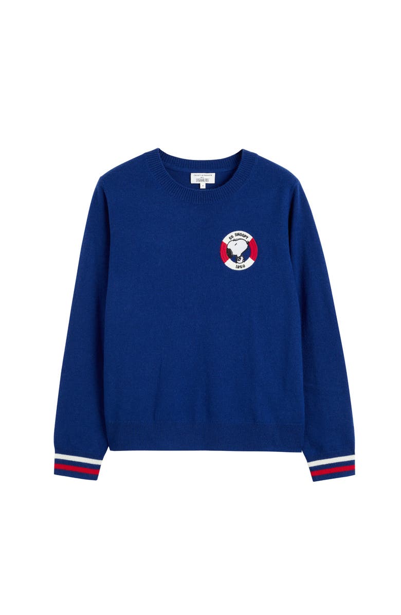 Chinti & Parker Snoopy Nautical Wool Cashmere Sweater, Alternate, color, Admiral Blue/Multi