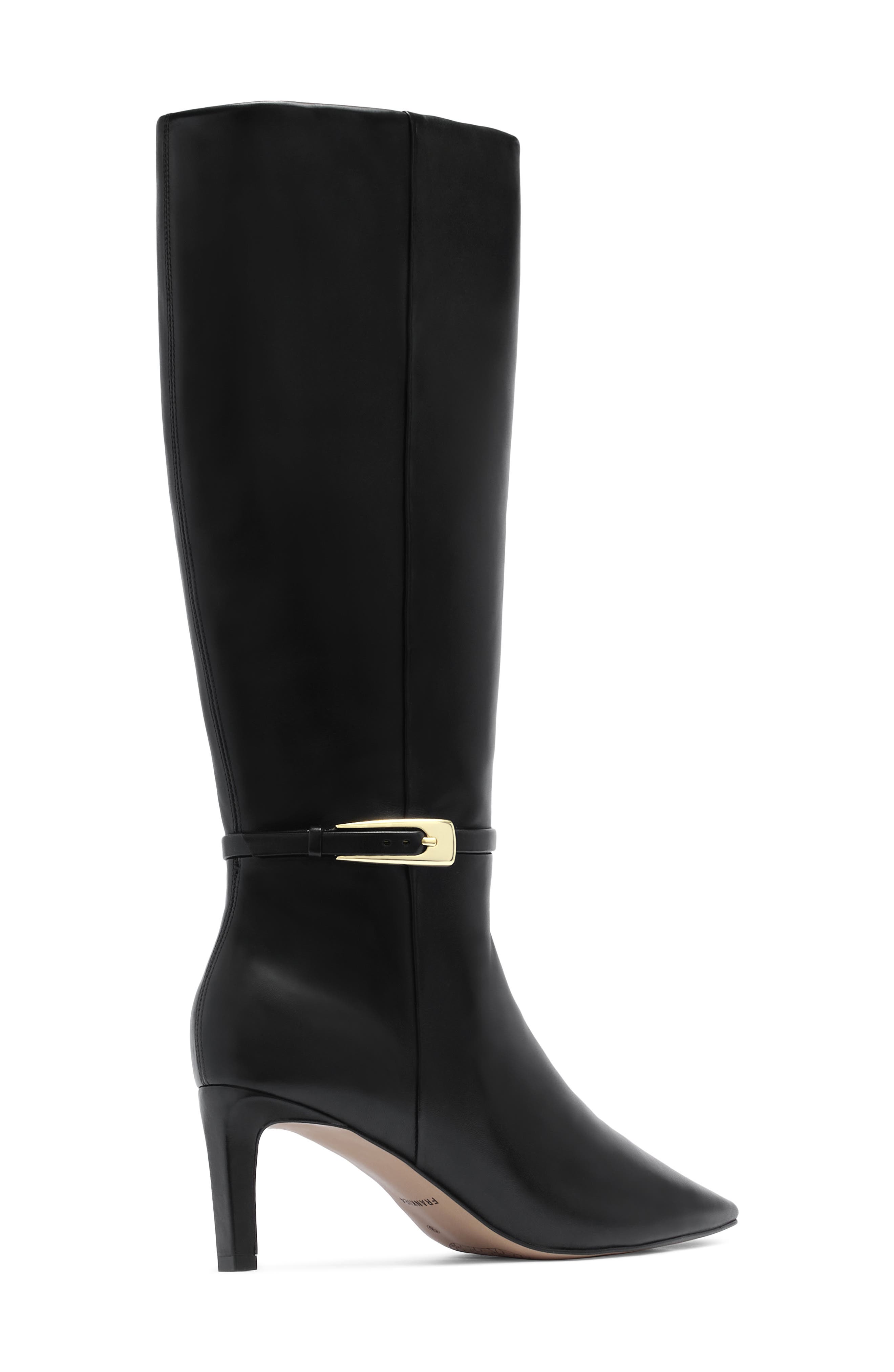 Evie Leather Knee High Boot, Alternate, color, BLACK