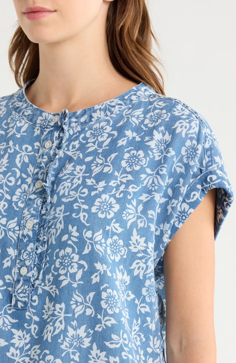 Tommy Bahama Bahia Blooms Top, Alternate, color, Medium Indigo Wash