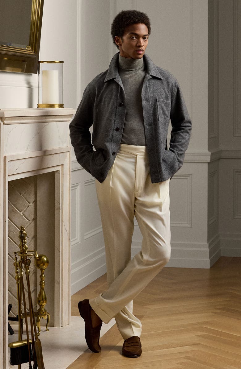 Ralph Lauren Purple Label Burnham Brushed Wool Basket Weave Chore Jacket, Alternate, color, 