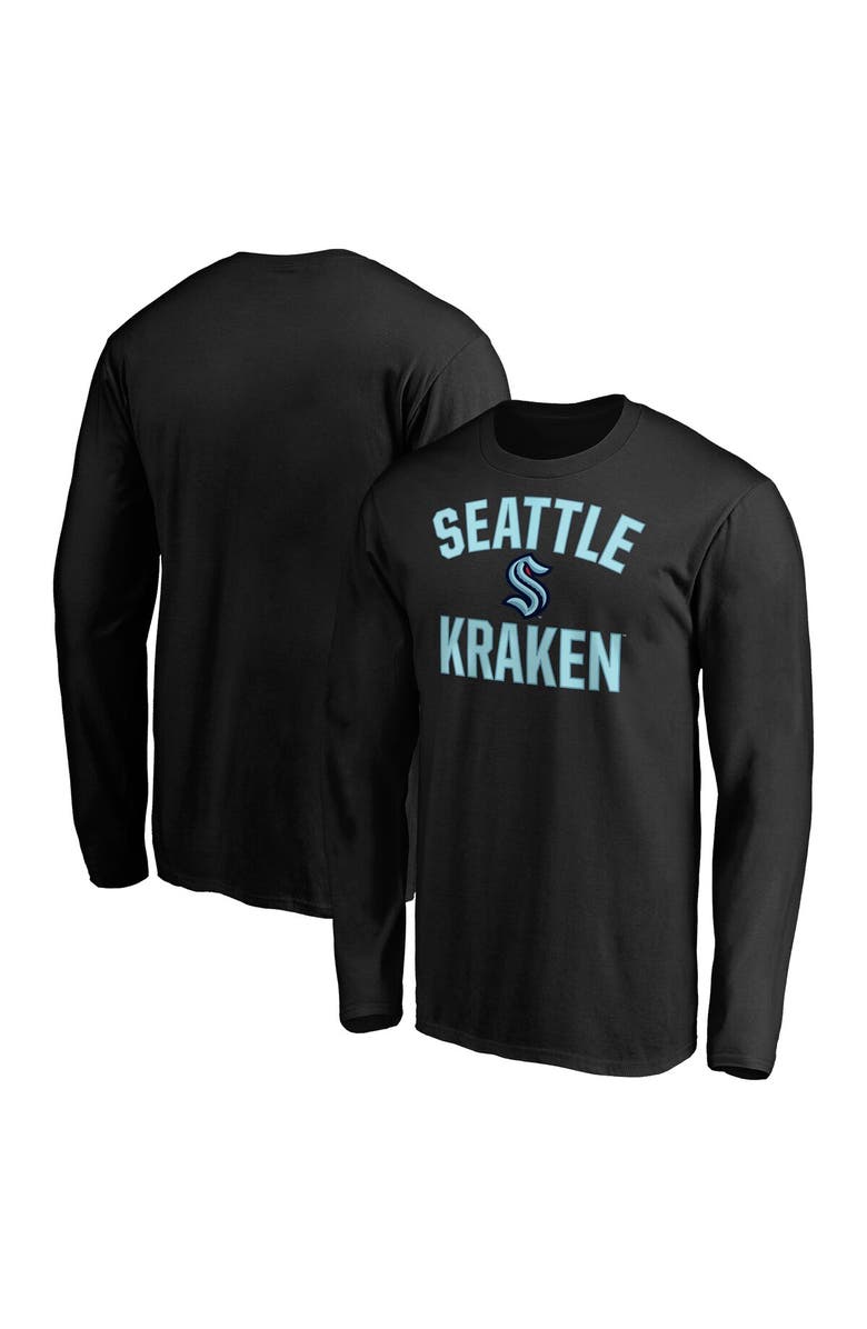 FANATICS Men's Fanatics Branded Black Seattle Kraken Victory Arch Long Sleeve T-Shirt, Alternate, color, 