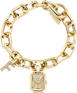 FERRAGAMO 'F' Charm Bracelet Watch, 16mm x 21mm
