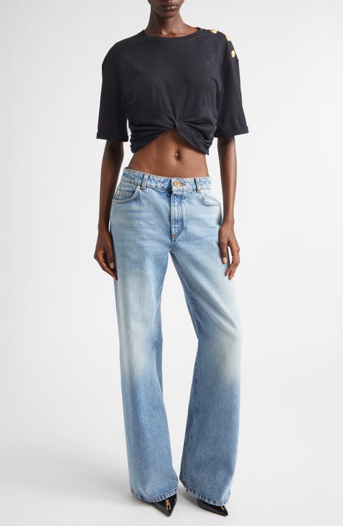 Balmain Knotted Crop Top In Multi