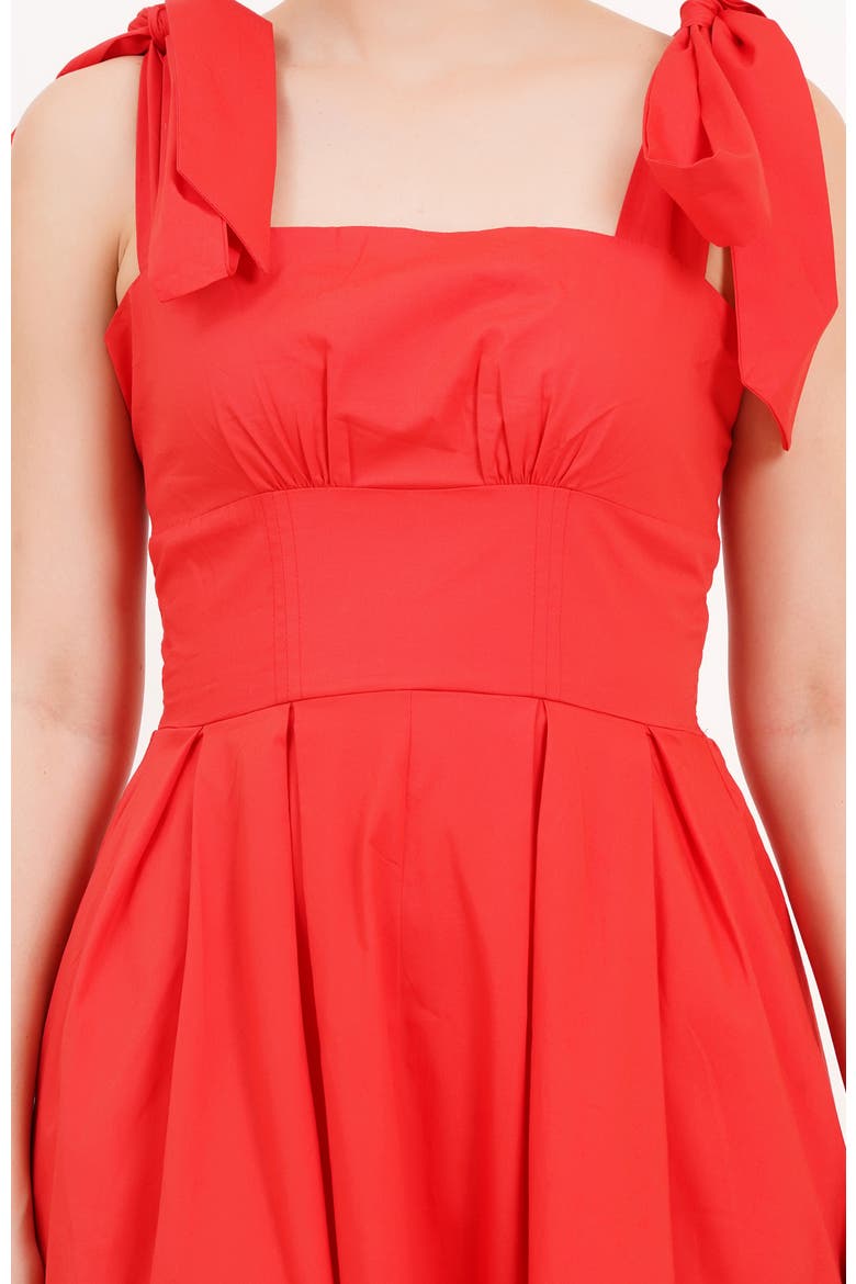 Penelope Bow Dress Poppy Red, Alternate, color, Poppy Red