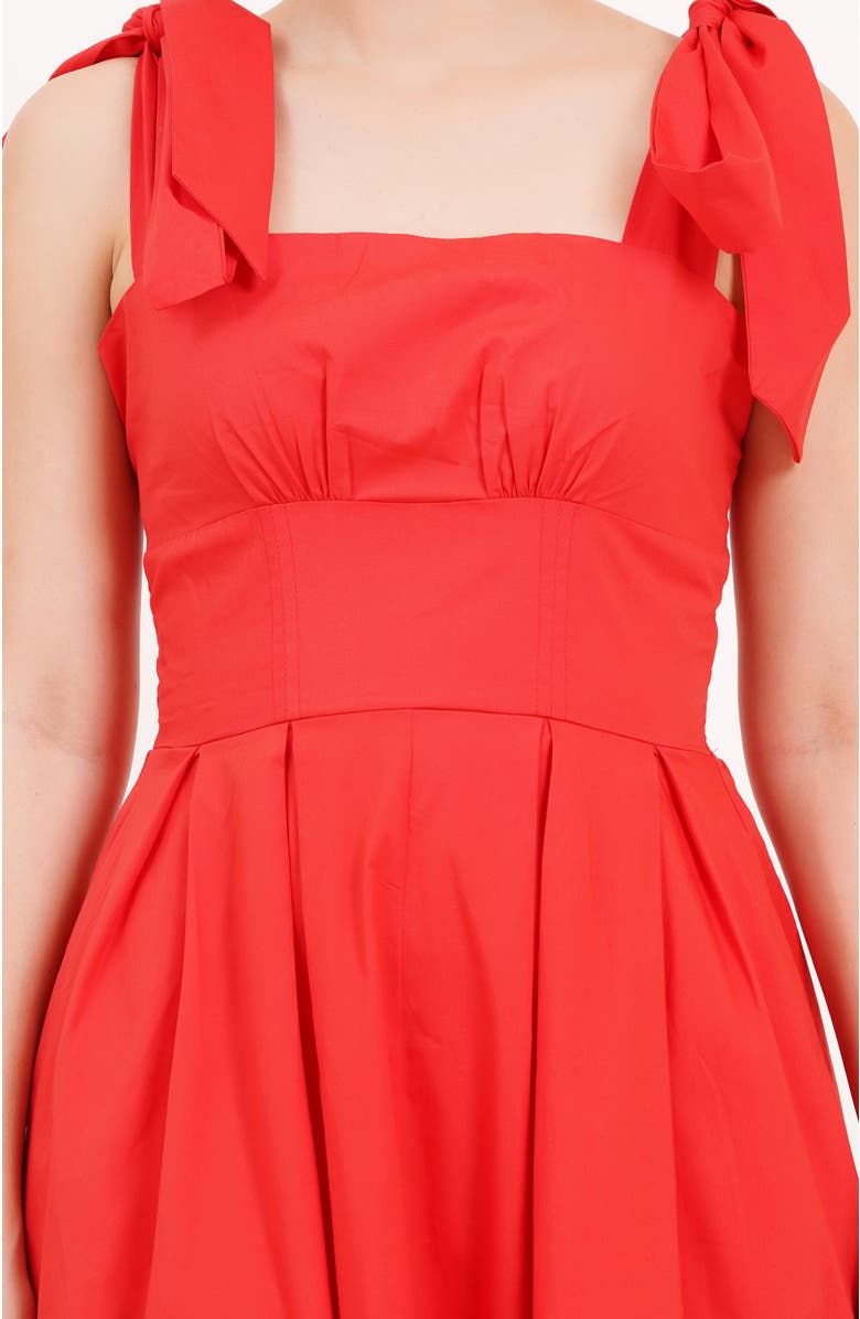 Leota Penelope Bow Dress Poppy Red, Alternate, color, Poppy Red