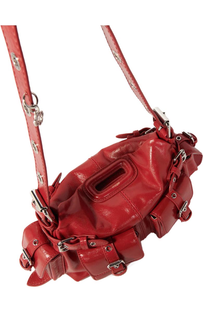 maje Miss M Mini cargo leather bag, Alternate, color,