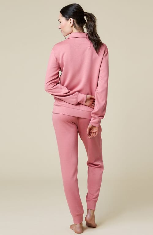 Softies Athleisure Dreamtech Johnny Collar Jogger Set In Copper Rose