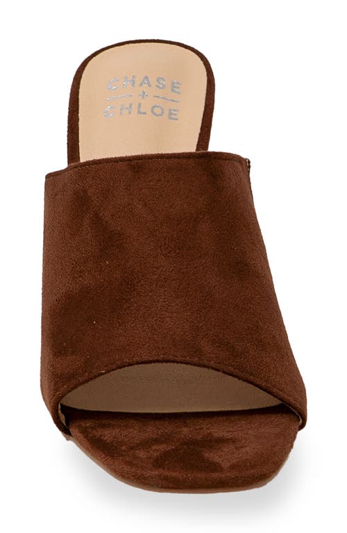 Chase & Chloe Chase And Chloe Open Toe Mule In Brown
