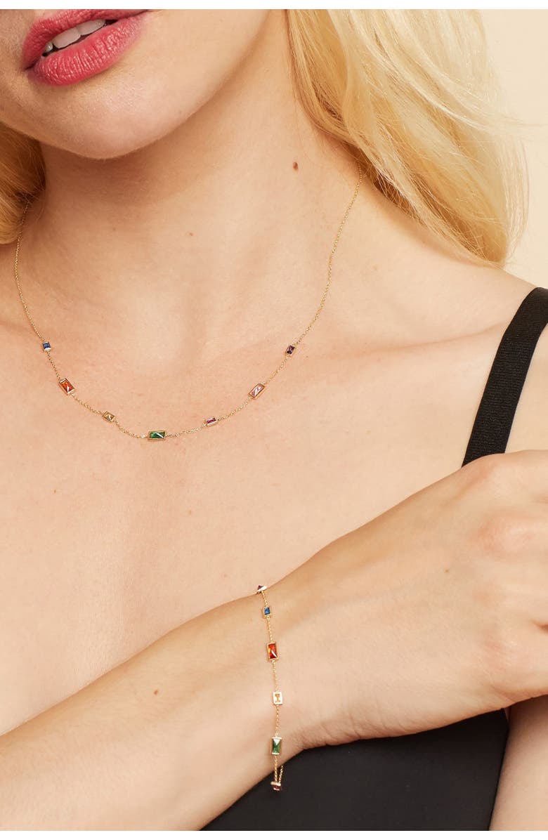 Oradina 14K Yellow Gold Fresco Station Bracelet, Alternate, color, 