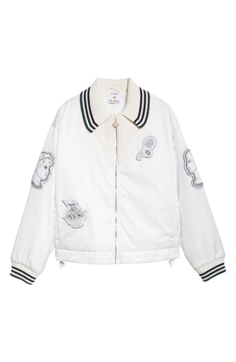Casablanca Nylon Coach's Jacket, Alternate, color, Bright White