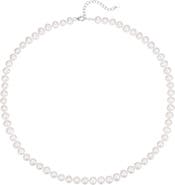 Miss Circle Freshwater Pearls Necklace with White Gold Vermeil
