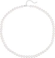 Miss Circle Freshwater Pearls Necklace with White Gold Vermeil