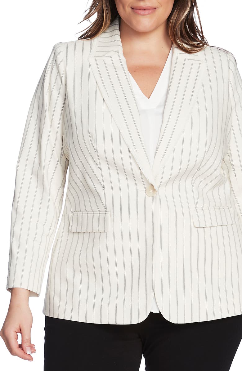 Vince Camuto Stripe Cotton Blazer, Alternate, color, 