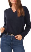 Vince Camuto Drop Shoulder V-Neck Sweater