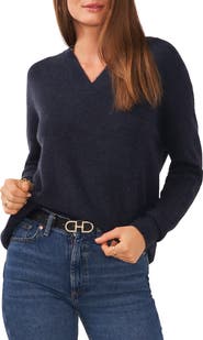 Vince Camuto Drop Shoulder V-Neck Sweater