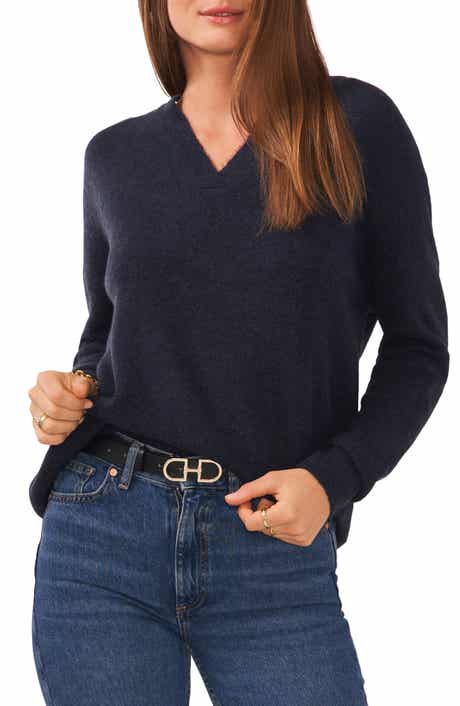 Vince Camuto Drop Shoulder V-Neck Sweater
