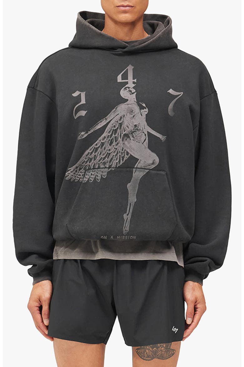 247 Fallen Angel Graphic Hoodie, Alternate, color, VINTAGE BLACK