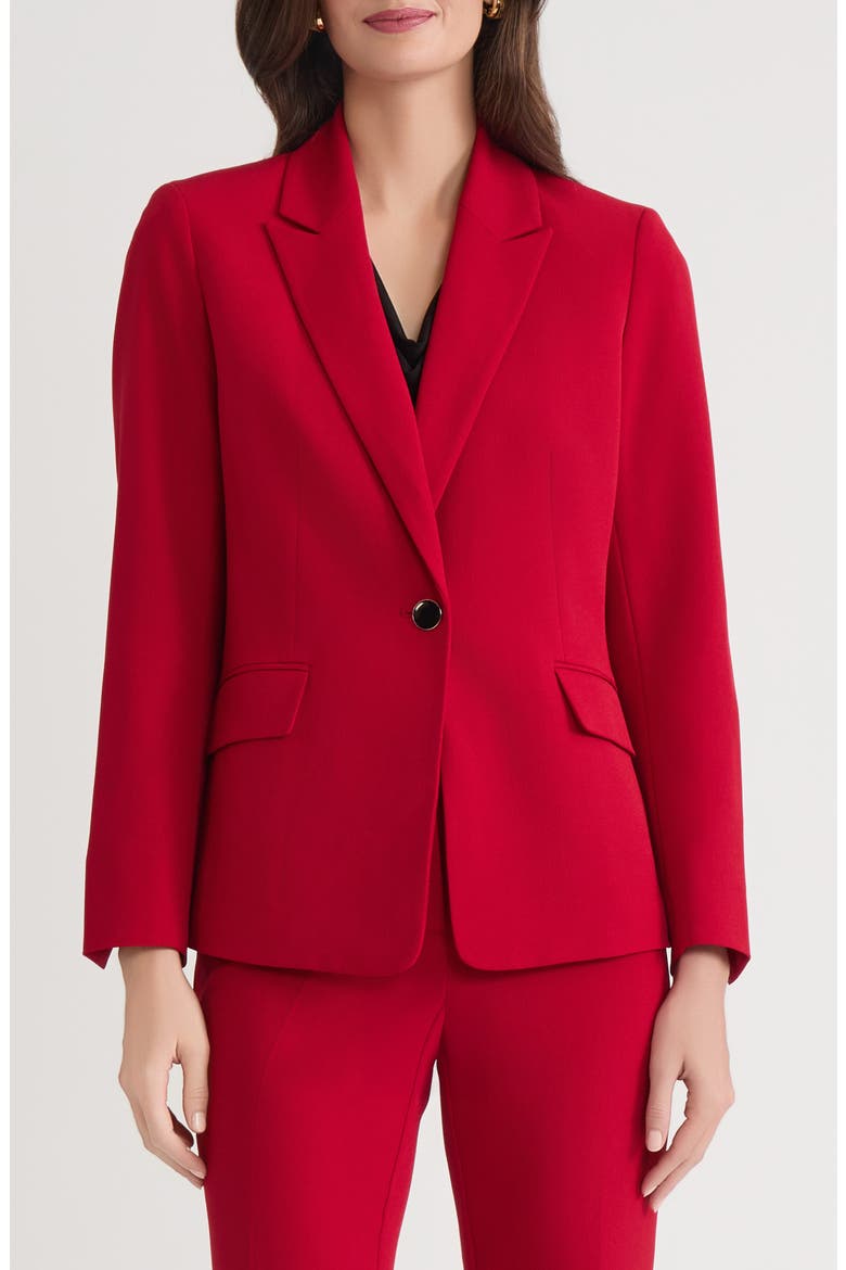 One-Button Blazer, Main, color, FIRE RED