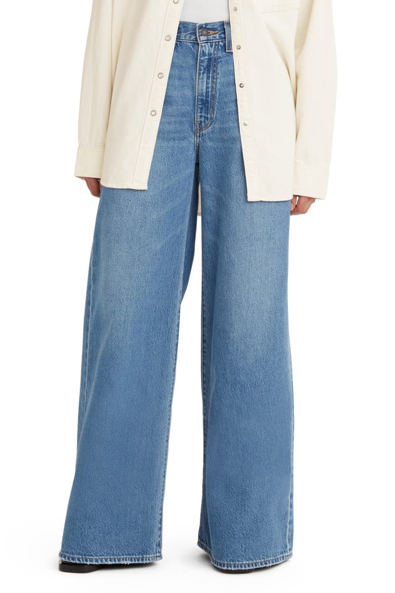 XL Flood Wide Leg Jeans, Main, color, MEDIUM INDIGO
