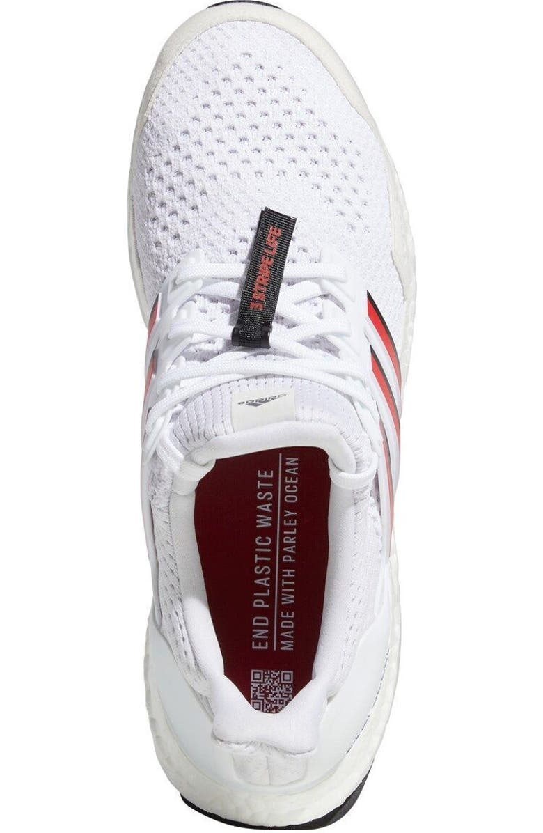 adidas White/Scarlet Nebraska Huskers Ultraboost 1.0 Running Shoe, Alternate, color,
