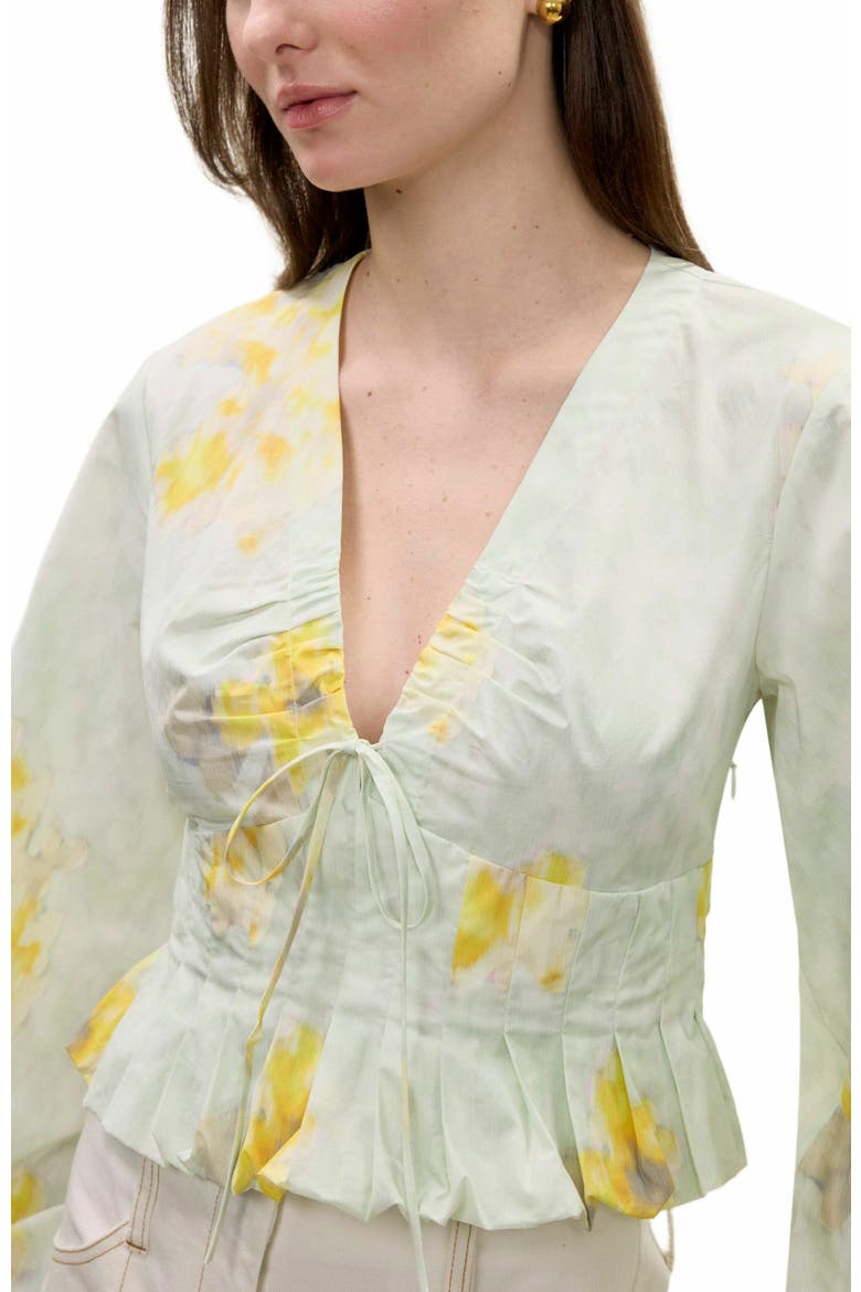 Yara Poplin Blouse, Alternate, color, SAGE COMBO