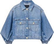 AllSaints Luca Balloon Sleeve Denim Trucker Jacket