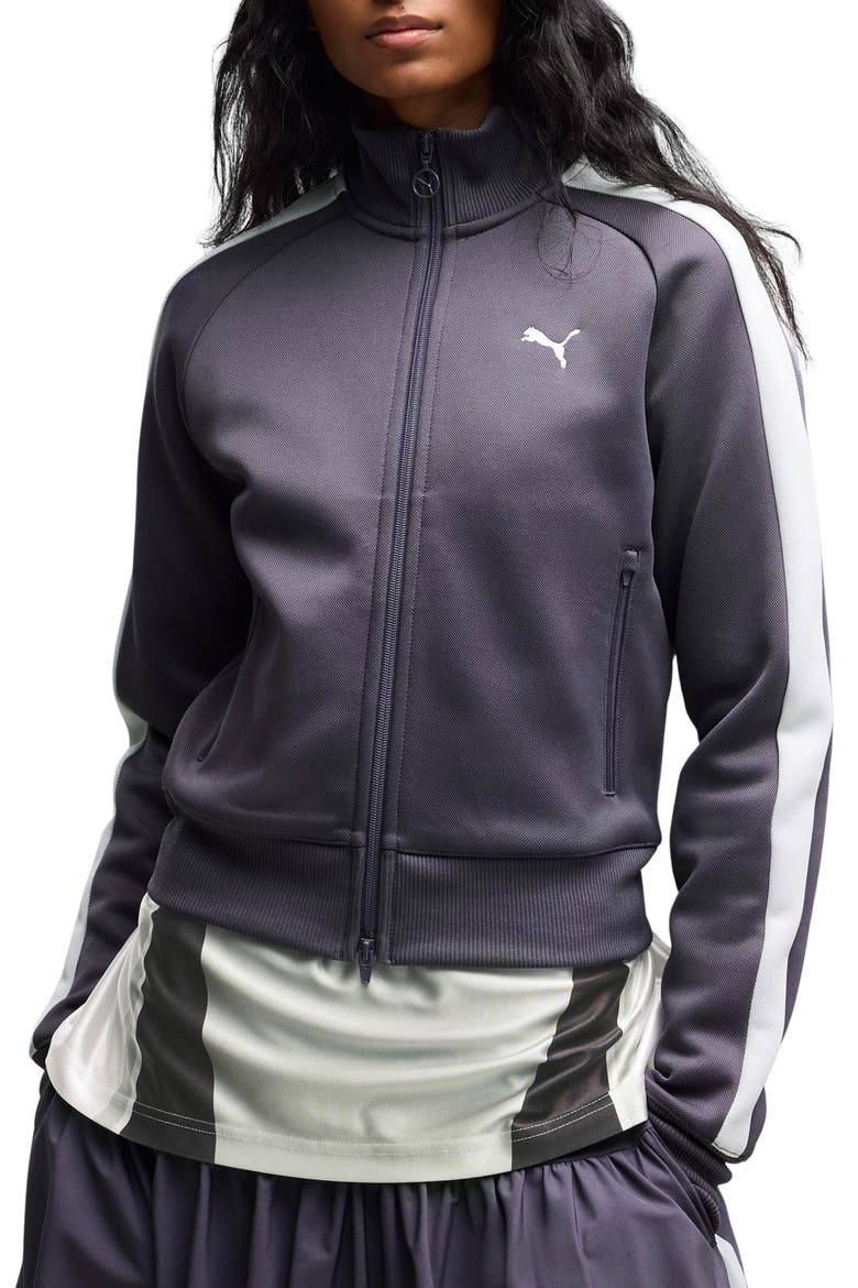 T7 Always On Short Track Jacket, Main, color, INKY DEPTHS/ CREME DE MINT