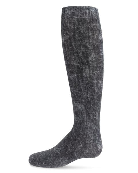 Distressed Wash Denim-Look Knee High Socks