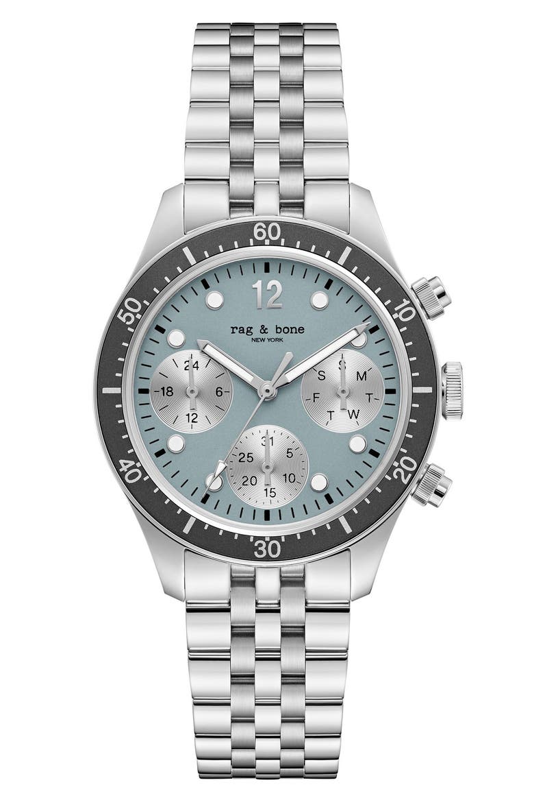 Greer Multifunction Bracelet Watch, 38mm, Main, color, SILVER-TONE