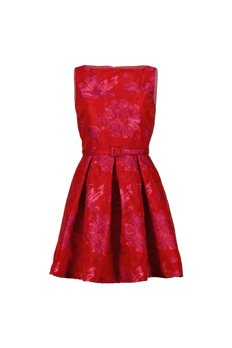 Sleeveless Midi Dress with Round Neck, Alternate, color, Red